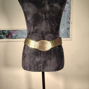 VTG 70s Gold Tone Retro Fish Scale Belt